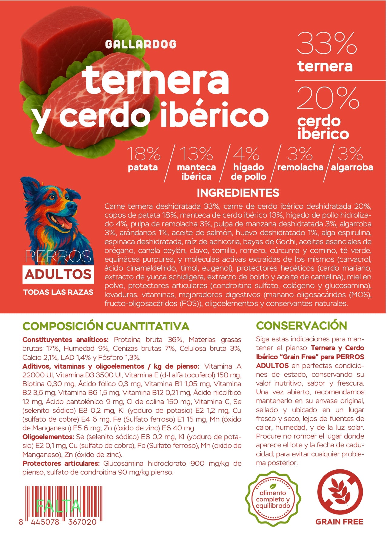 GRAIN FREE CERDO Y TERNERA