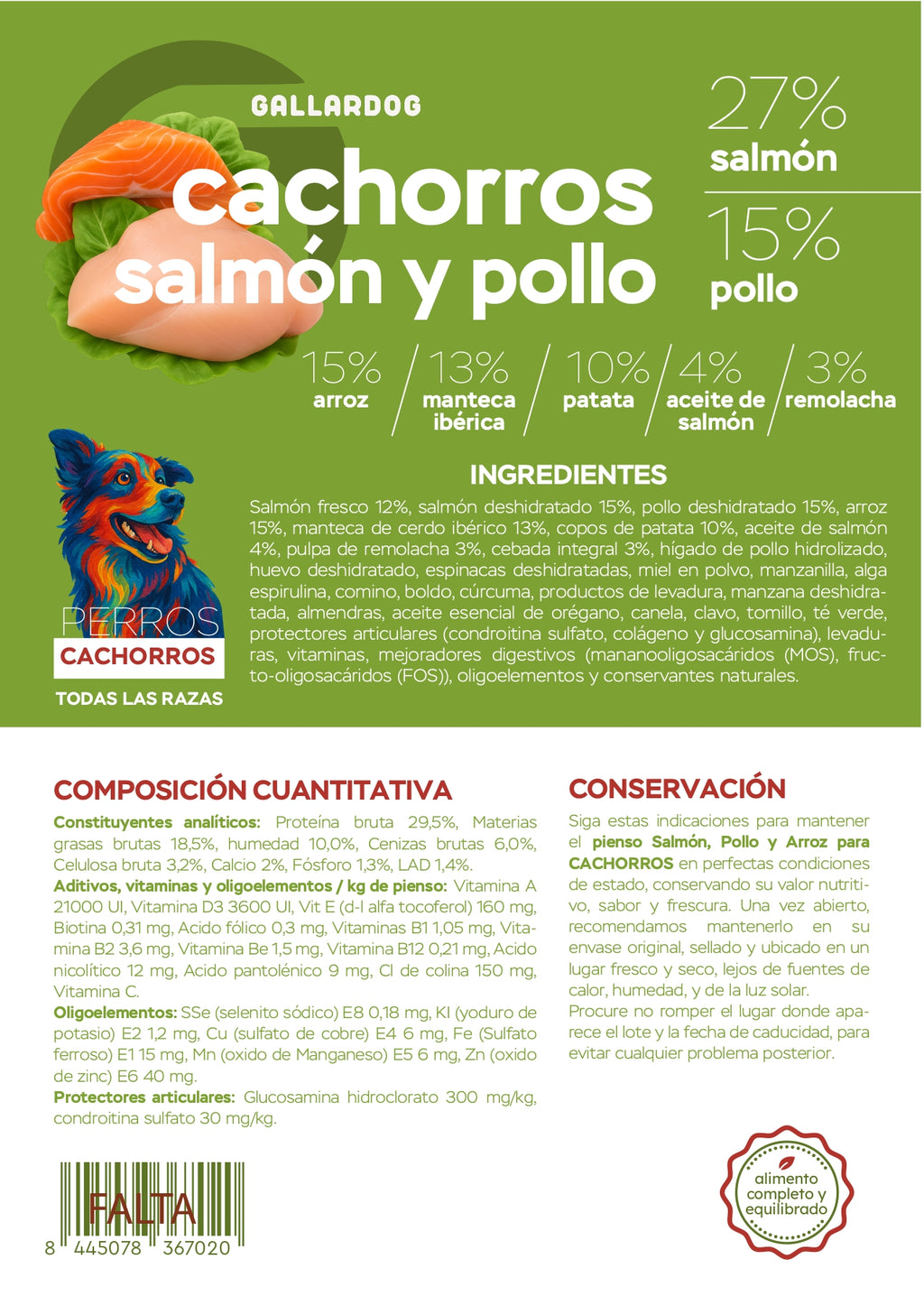 SALMON Y POLLO CACHORRO