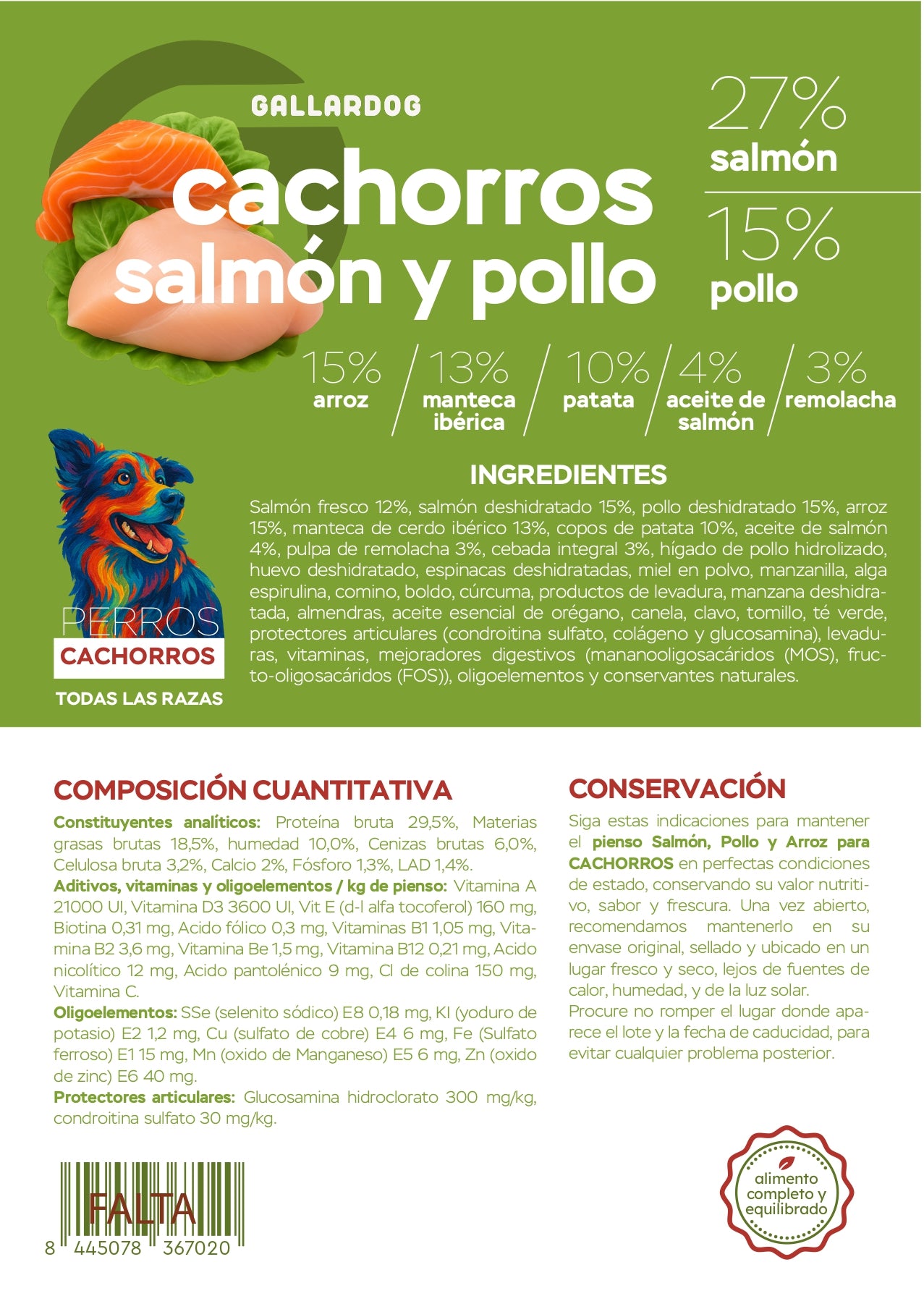 SALMON Y POLLO CACHORRO